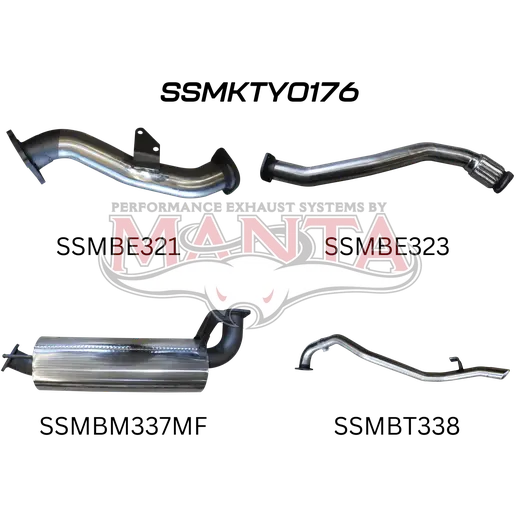 Toyota Landcruiser HZJ80 3IN TURBO BACK WITH MUFFLER TO SUIT CT26 TURBO KIT product image