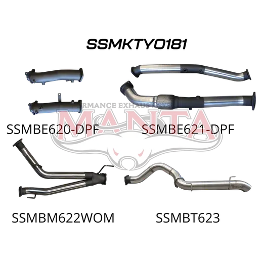 Toyota Landcruiser VDJ200 V8 DPF 3in Dual Turbo Back, Pipe Only system, 4in Tailpipe Exit product image