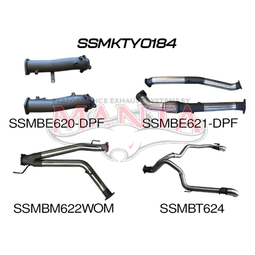 Toyota Landcruiser VDJ200 V8 DPF 3in Dual Turbo Back Without Cats, NO MUFFLERS, Exit L&R product image