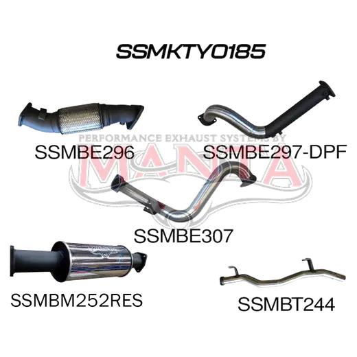 Toyota Landcruiser VDJ78 V8 Troopy 3in Turbo Back With Cat & Muffler, DPF model product image