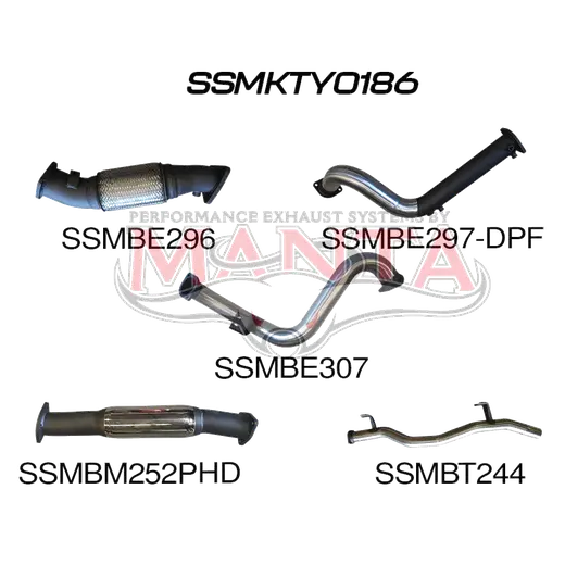 Toyota Landcruiser VDJ78 V8 Troopy 3in Turbo Back With Cat & Hotdog, DPF model product image