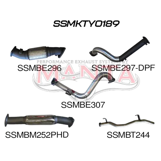 Toyota Landcruiser VDJ78 V8 Troopy 3in Turbo Back No Cat, with Hotdog, DPF model product image