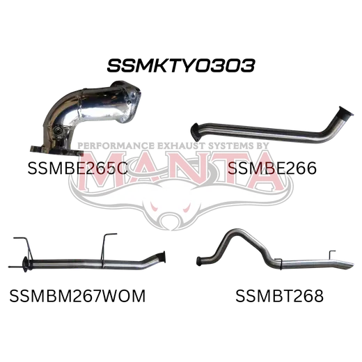 Toyota Landcruiser HDJ100 4.2L TD WAGON 3in WITHOUT CENTRE MUFFLER & WITH REAR TAIL product image