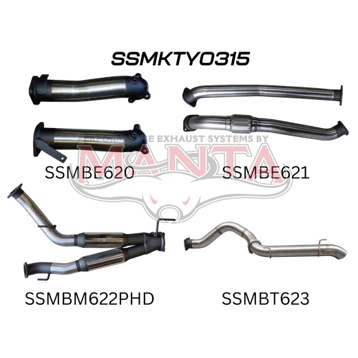 Toyota Hilux GUN126R 2.8L Turbo Back, 3in Without Sensor Ports, Without Cat & With Hotdog product image