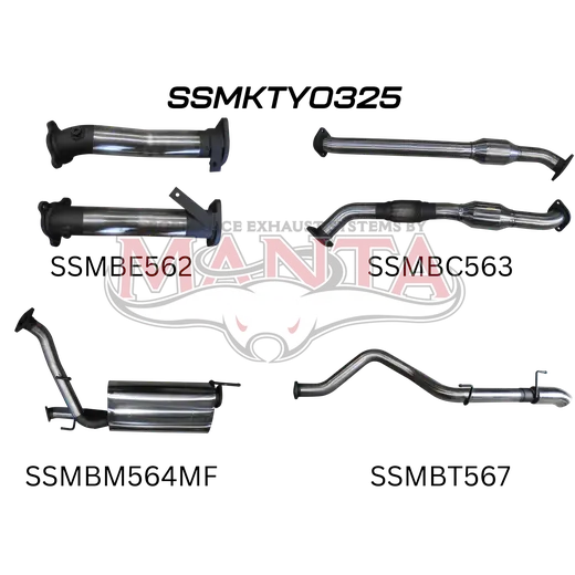 VDJ200 2.5IN WITH CAT MUFFLER CENTRE & REAR TAIL PIPE INCL 4in DUMP TIP product image