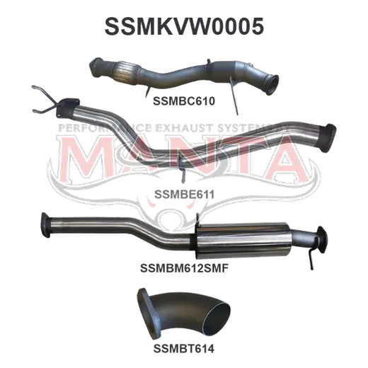 Volkswagen Amarok 2.0L 3in EARLY Model Standard Exit Sports Muffler product image