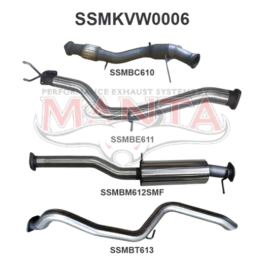 Volkswagen Amarok 2.0L 3in EARLY Model Tailpipe Exit Sports Muffler product image