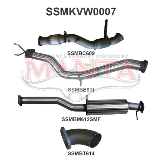 Volkswagen Amarok 2.0L 3in Later Model Standard Exit Sports Muffler product image