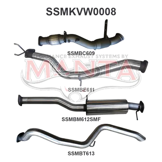Volkswagen Amarok 2.0L 3in Later Model Tailpipe Exit Sports Muffler product image