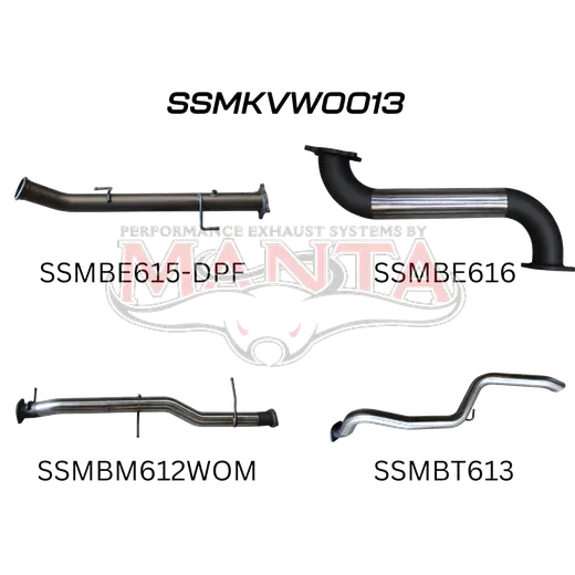 Volkswagen V6 Amarok 3in DUMP PIPE BACK Without Muffler Extended Tailpipe product image
