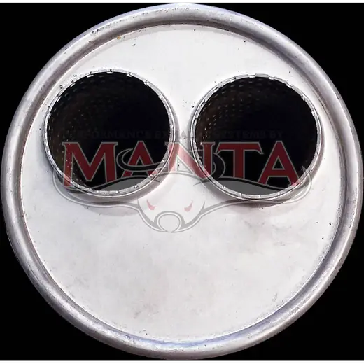 2 1/2in, 7in Round Offset/Offset, 18in (450mm) Long, Megaflow Muffler - Medium - Aluminised Steel product image