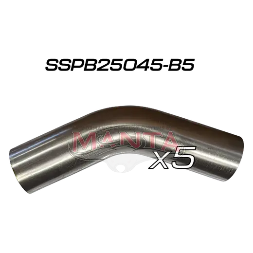 (Pack 5) 2 1/2in (63.5mm) 45deg Short Leg Precision 304g Stainless Mandrel Bend product image
