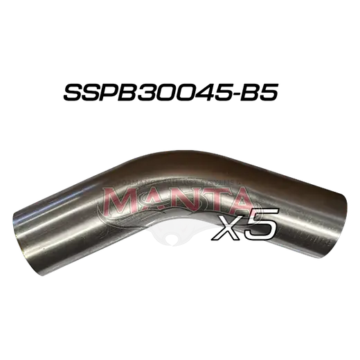 (Pack 5) 3in (76.2mm) 45deg Short Leg Precision 304g Stainless Mandrel Bend product image