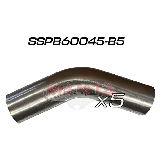 (Pack 5) 6in (152.4mm) 45deg Short Leg Precision 304g Stainless Mandrel Bend product image
