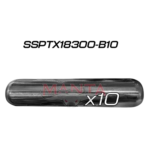(Pack 10) 3in (76mm), 18in Long, Spigotless Perforated Hotdog Resonator, Stainless Steel product image