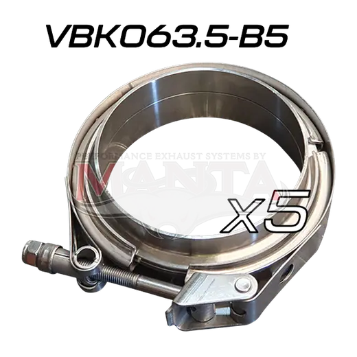 (Pack 5) V Band Kit Includes FLARES & Clamp 63.5mm (2 1/2in) product image