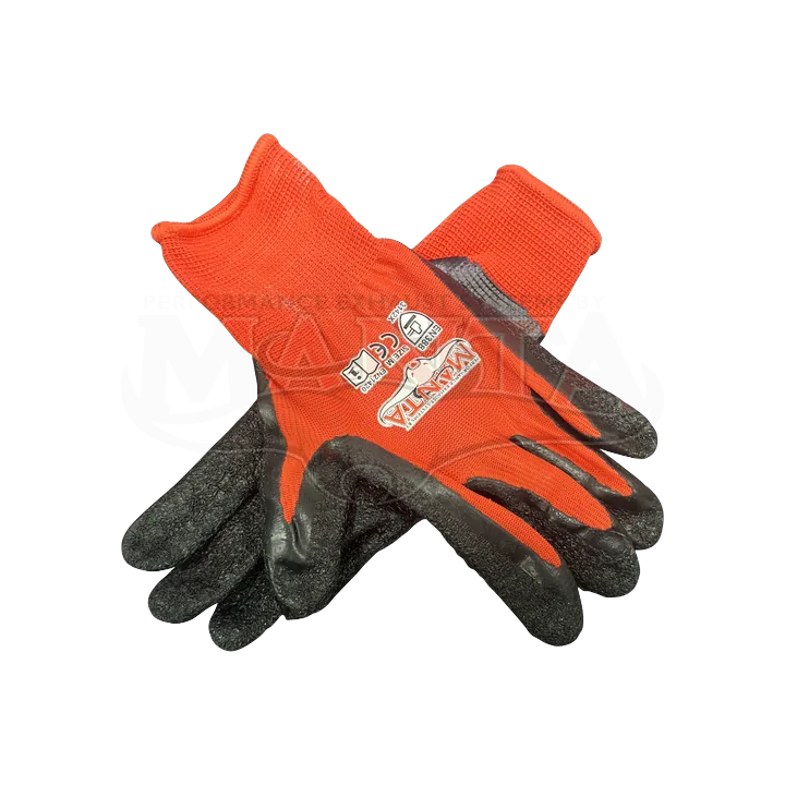 MANTA 13G red polyester with black crinkle latex palm coated gloves. X Large product image
