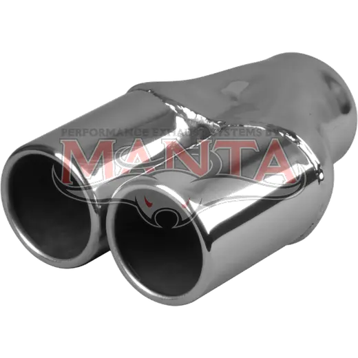 3in Expandable Inlet, 2 x 3in Outlet, Round, Rolled In, 8in Long, Y-Piece, Straight Cut product image