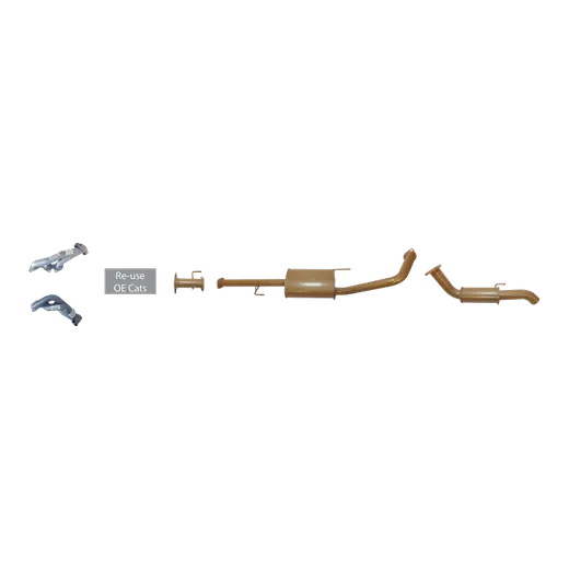 Toyota Prado 120 Series 4L V6 Petrol 2002 to 2009 - Single 2 1/2" Cat Back with Headers Kit product image