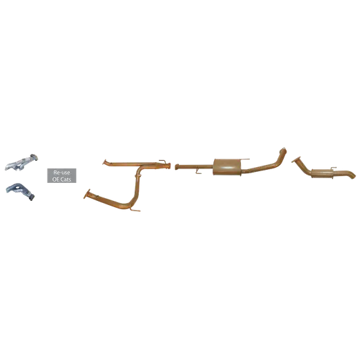 Toyota Prado 120 Series 4L V6 Petrol 2002 to 2009 - Single 2 1/2" CAT Delete with Headers Kit product image