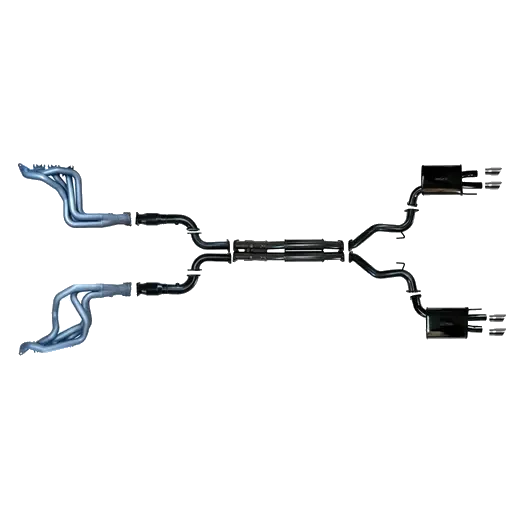 Ford Mustang (6th Generation) 2018 to 2023 5.0L V8 Coyote 3” Inch Exhaust System with Headers and Cats, Quad Tip Rear (Will fit RH Drive Only) product image