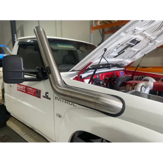 Stainless Snorkel to suit Nissan Gu Patrol (5" Drivers Side Long Entry) product image