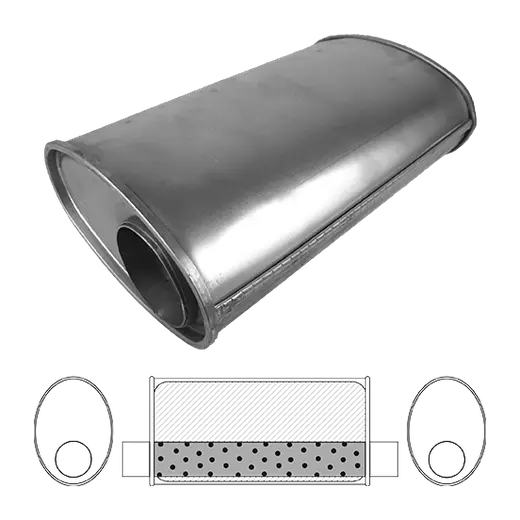 8" x 5" Oval, 10" Long, 3" Offset/Offset INLINE, Megaflow (No Spigots) product image