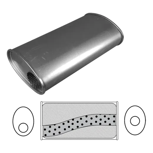 11" x 6" Oval, 18" Long, 3" Offset/Centre, Megaflow (No Spigots) product image