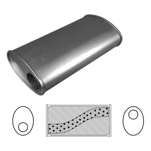 8" x 4" Oval, 14" Long, 2 1/4" Offset/Offset, Megaflow (No Spigots) product image