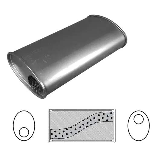 8" x 4" Oval, 14" Long, 2 1/2" Offset/Offset, Megaflow product image