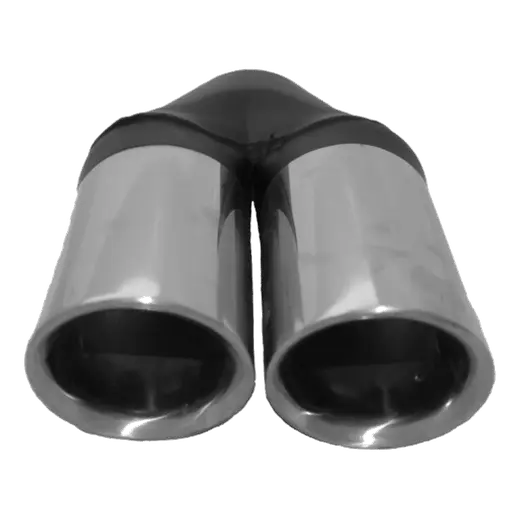 Dual 3" Stainless Steel Exhaust tip Passenger Side Double Wall Angle Cut product image