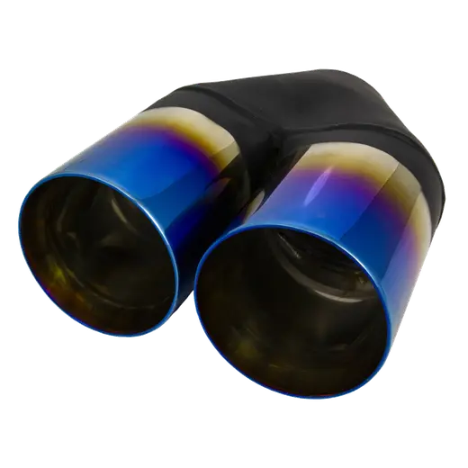 Y-Piece 3.5" Exhaust Tip - Titanium Blue Finish Double Wall Inline product image
