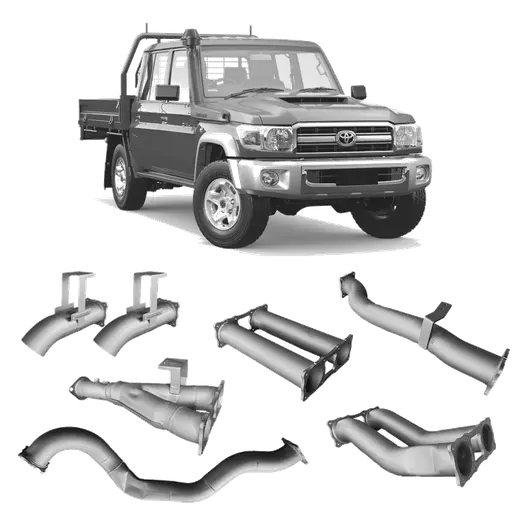 Redback Extreme Duty DPF Adaptor Twin 4" Exhaust for Toyota Landcruiser 79 Series Single and Double Cab (11/2016 - on) product image