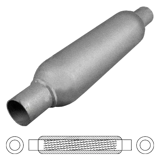 3 1 2 Round 10 Long 2 1 4 C C Spiral Louvered with Spigots Mild product image