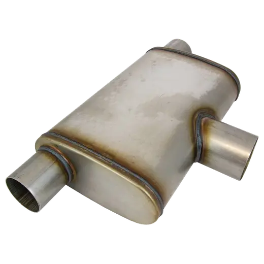 3 East West Performance Muffler 14 Long 9 X 4 Centre 3 in Twin 2 5 OUT 409 Stain product image