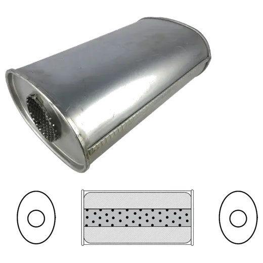 3 Redback Muffler 8 X 5 Oval 10 Long Centre Centre Megaflow NO Spigots product image