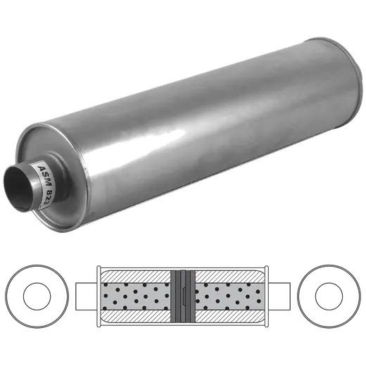 8 Round 24 Long ID 2 1 2 C C Baffled Aluminised product image
