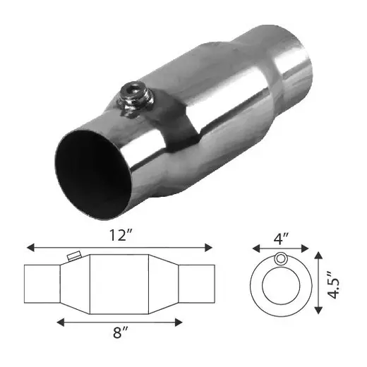 3.5" High Flow Catalytic Converter 100 Cell Stainless Performance product image