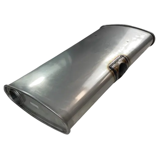 Centre Inlet Muffler 2 25 12 X 4 Twin Outlet 24 Long 409 Stainless Steel East WE product image