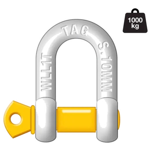 D Shackle 10MM Thick 1000KG Carbon Steel Galvanised Bulk Packed product image