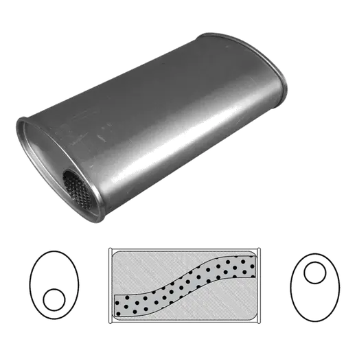 8" x 5" Oval, 14" Long, 3" Offset/Offset, Megaflow (No Spigots) product image