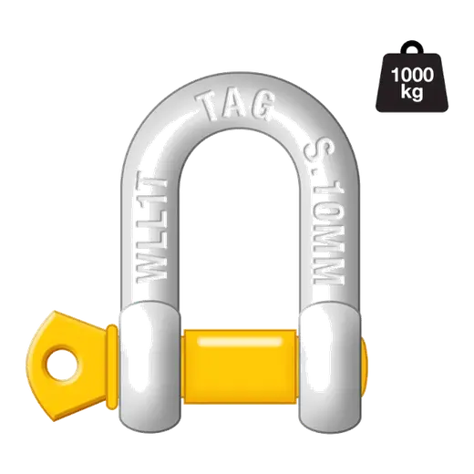 TAG D-Shackle - 10mm, 1000kg, Carbon Steel, Galvanised product image