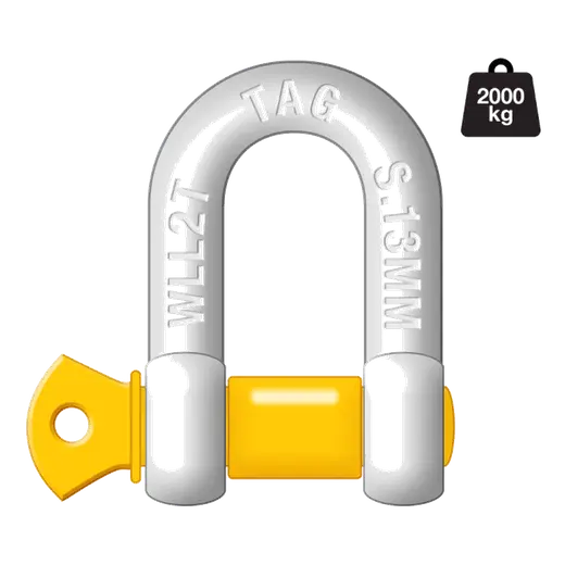 D-SHACKLE - 13MM THICK 2000KG, CARBON STEEL BULK PACKED product image