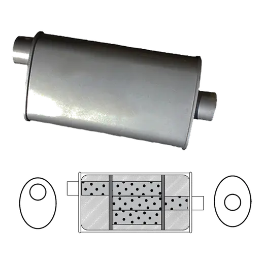 10" x 4" Oval, 12" Long, 2 1/2" Offset/Centre Glass Packed - Triflow product image