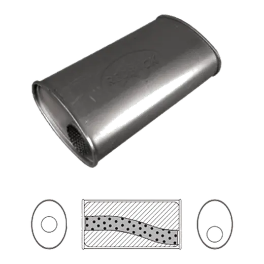 10" x 4" Oval, 14" Long, 3" Offset/Centre, Megaflow (No Spigots), Mild product image