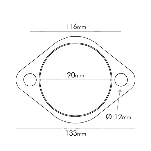 Flange Gasket Universal ID 90MM 3 1 2 2 Bolts product image