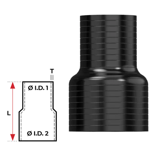 Redback Silicone Hose (3-1/5" in, 4" out) Straight Reducer product image
