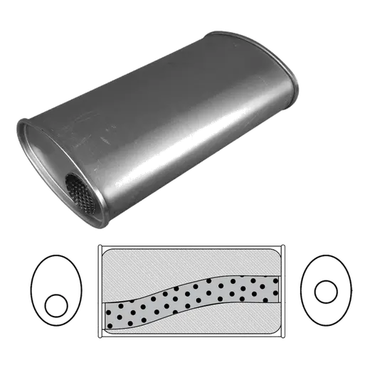 8" x 4" Oval, 14" Long, 2" Offset/Centre, Megaflow product image