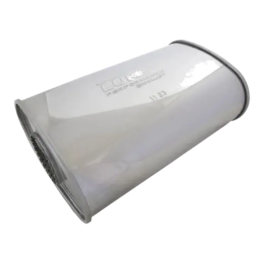 2.25" 8"x4" 14" Long O/C Chambered Lukey Muffler 430 Stainless Steel product image