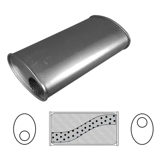 8" x 4" Oval, 14" Long, 2 1/4" Offset/Offset, Megaflow product image